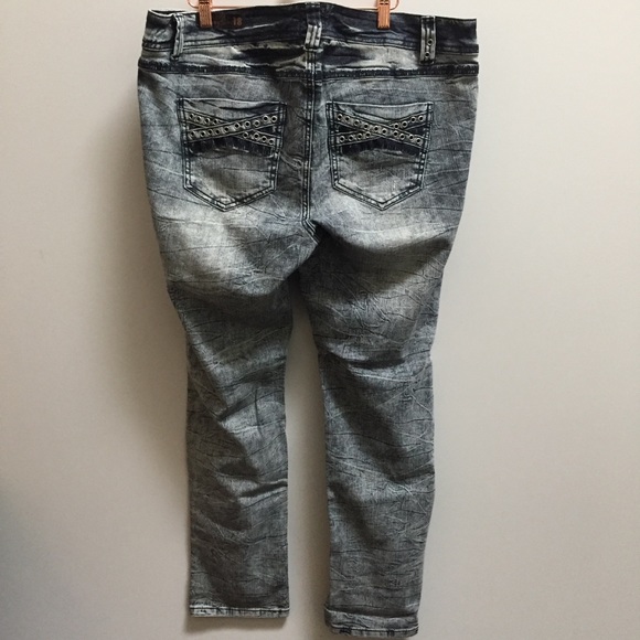 New Z. Cavaricci RocKeR Torrid Jeans plus size 18 acid wash black pants - Picture 4 of 5